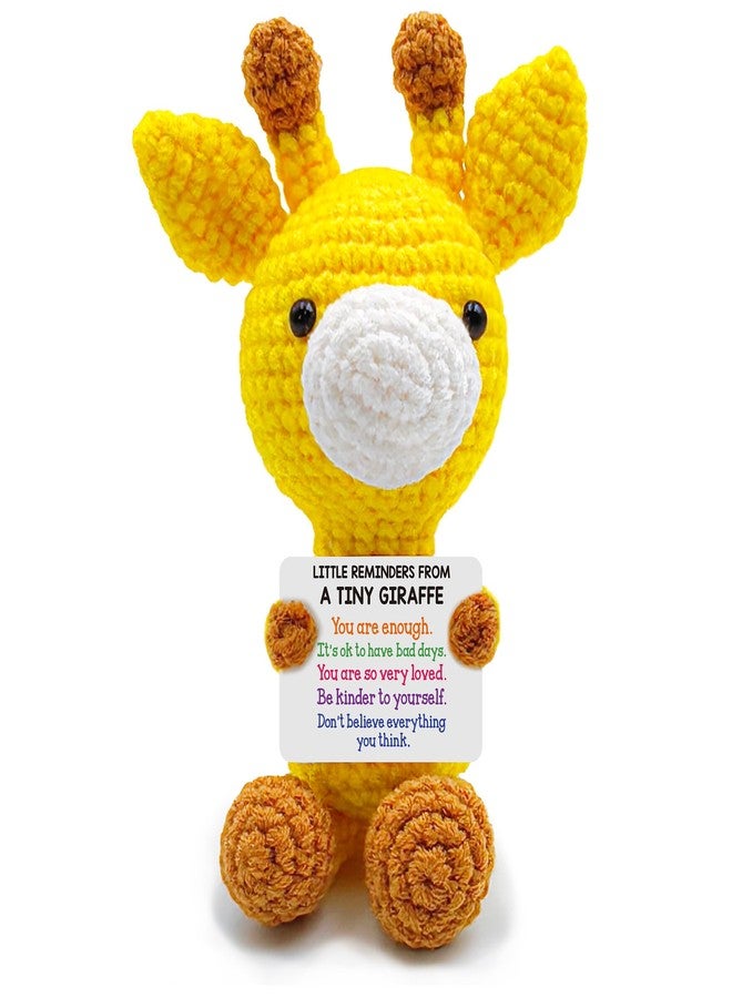 LUICONMO Inspirational Crochet Cheerful Giraffe - Christmas Stocking Stuffers Handmade Cute Emotional Cheer Uplifting Support Funny Gift for Women Student College Coworkers Birthday Graduation Friendship - Image 1