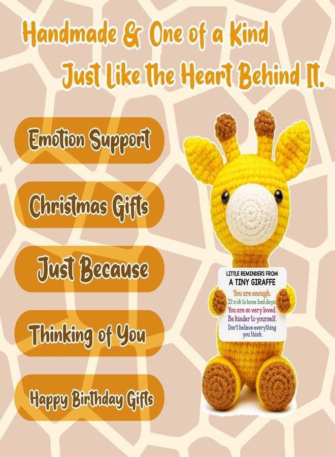 LUICONMO Inspirational Crochet Cheerful Giraffe - Christmas Stocking Stuffers Handmade Cute Emotional Cheer Uplifting Support Funny Gift for Women Student College Coworkers Birthday Graduation Friendship - Image 5