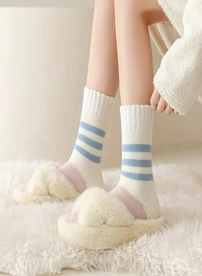 جوارب شتوية صوفية بألوان الباستيل للبنات من URBANSOCKS - جوارب دافئة وناعمة بطول الكاحل (عبوة من 4 قطع) - Image 2