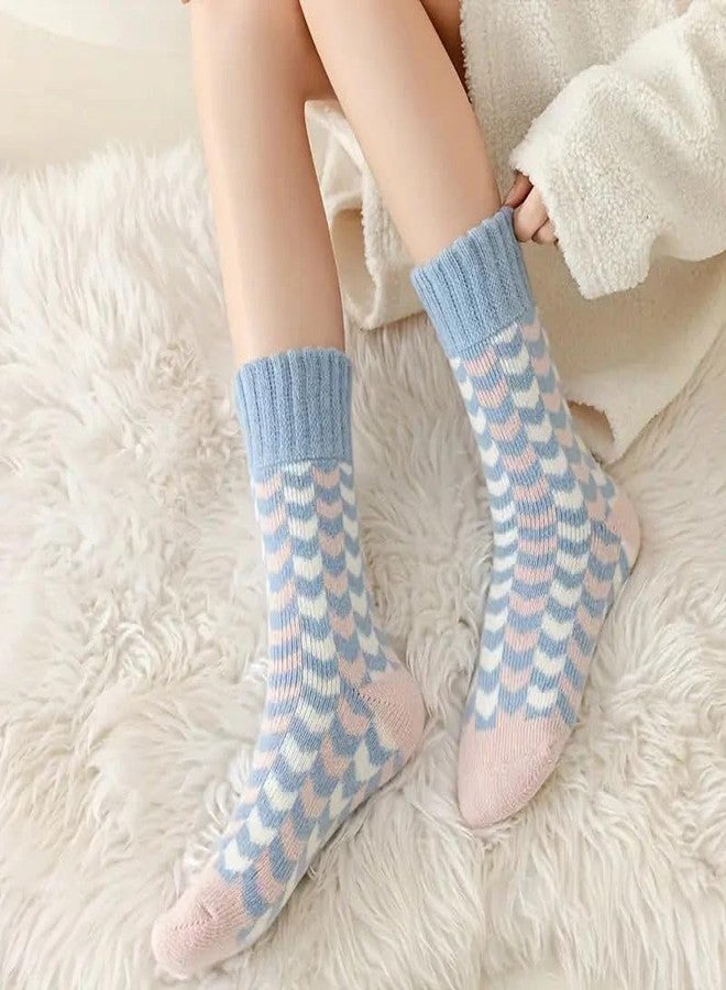 جوارب شتوية صوفية بألوان الباستيل للبنات من URBANSOCKS - جوارب دافئة وناعمة بطول الكاحل (عبوة من 4 قطع) - Image 3
