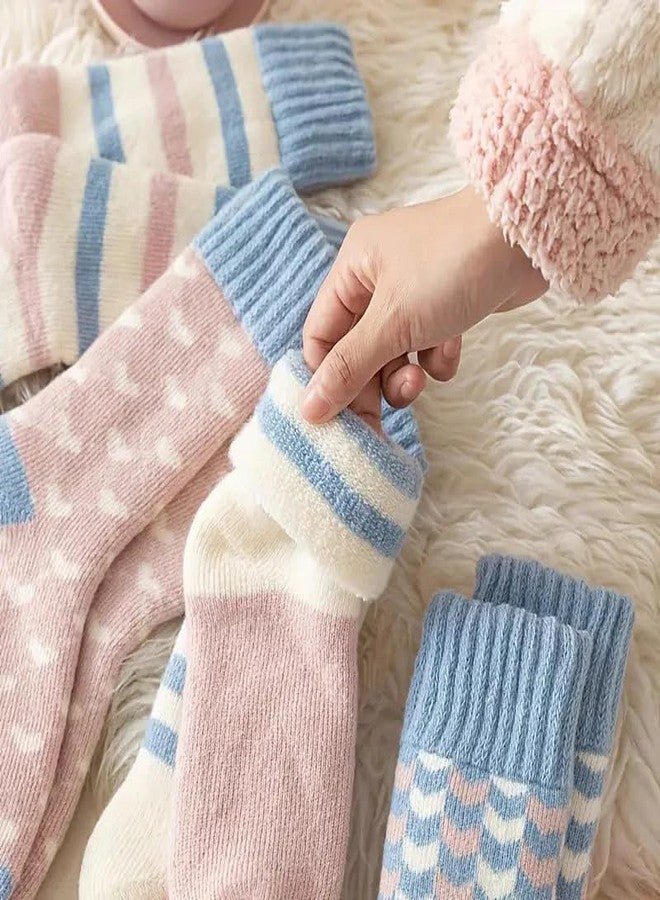 جوارب شتوية صوفية بألوان الباستيل للبنات من URBANSOCKS - جوارب دافئة وناعمة بطول الكاحل (عبوة من 4 قطع) - Image 5