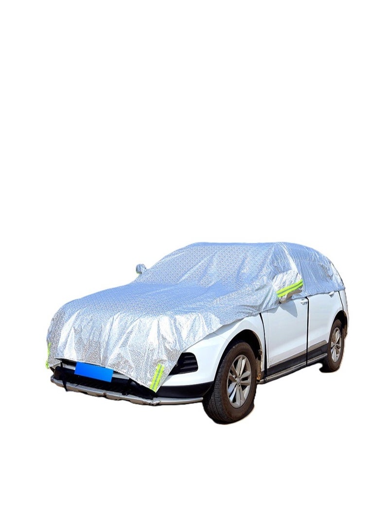 غطاء سيارة نصف SUV MPV 185"-200" لجميع الأحوال الجوية، داخلي وخارجي لموسم مقاوم للماء والغبار ومقاوم للأشعة فوق البنفسجية ومقاوم للثلوج لحماية الزجاج الأمامي والسقف - Image 1