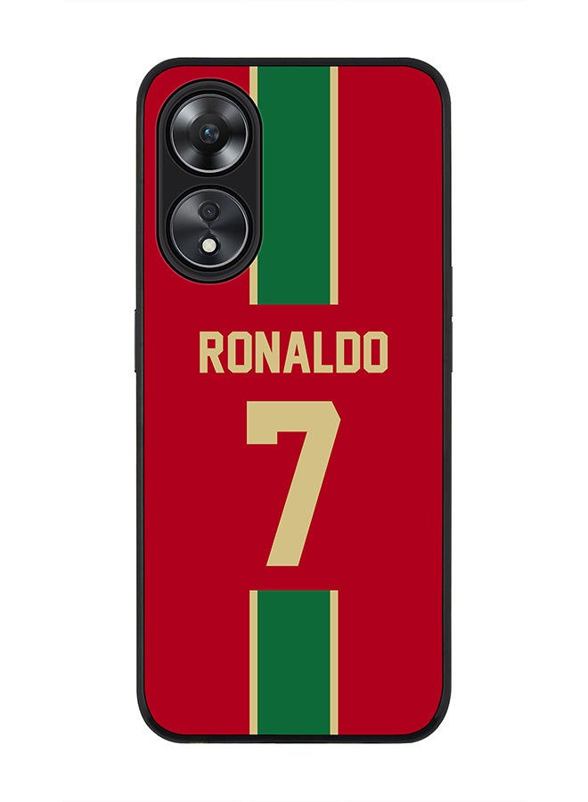 Stylizedd Rugged Black edge case for Oppo A78 5G / Oppo A58 5G Slim fit Soft Case Flexible Rubber Edges Anti Drop TPU Gel Thin Cover-Portugal-Ronaldo - Image 1