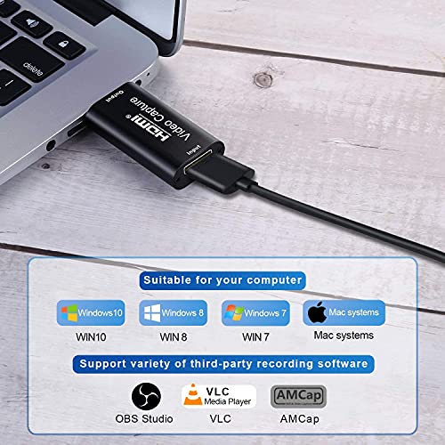 Tobo Video HDMI Capture Card, Tobo 1080P 4K HDMI to USB 2.0 Cam Link Audio Capture Card Device Record to DSLR Camcorder Action Cam, Live Streaming, Teaching, Video Conference-(TD-813HVC-002) - Image 2
