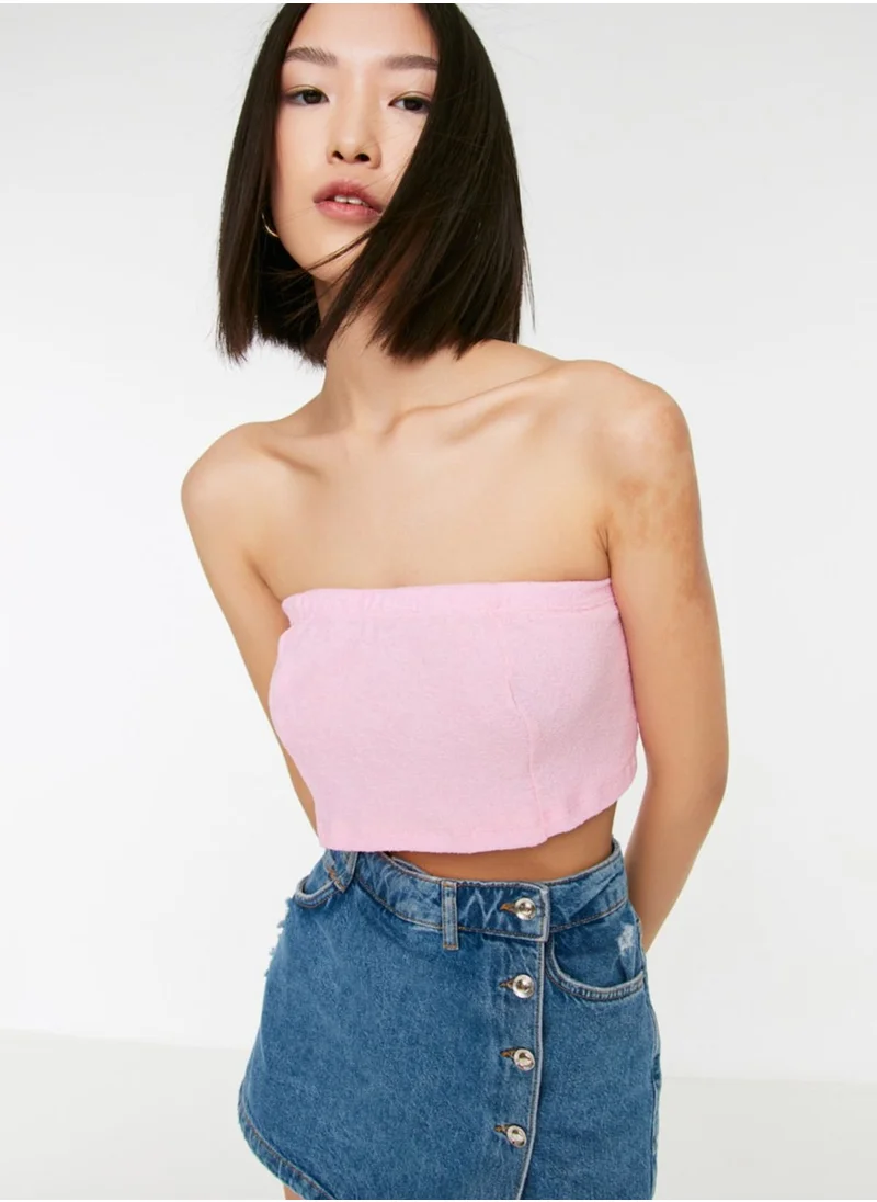 trendyol Bandeau Knitted Crop Top