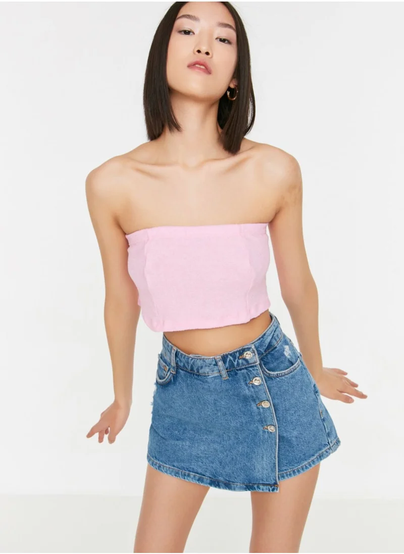 trendyol Bandeau Knitted Crop Top