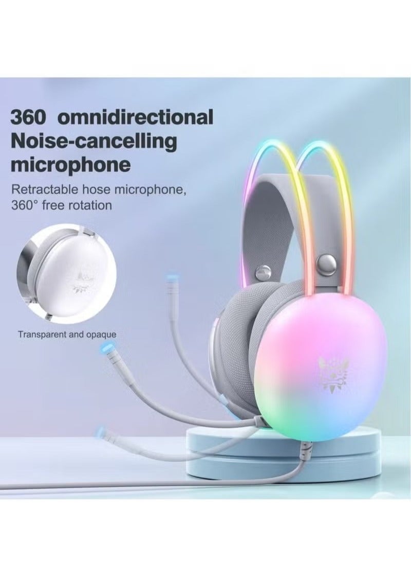 X25 RGB Gaming Headset – Immersive Stereo Sound, Noise-Cancelling Microphone, Adjustable Headband, RGB LED Lights – Comfortable Over-Ear Design, Perfect for Gaming, Streaming, Video Calls – Compatible with PC, PS4, Xbox, and Mobile Devices - Image 4