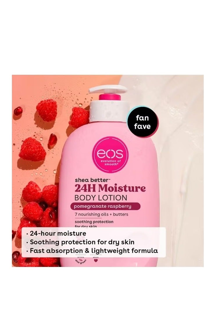 EOS Shea Better Body Lotion- Pomegranate Raspberry, 24-Hour Moisture Skin Care, Lightweight & Non-Greasy, Made with Natural Shea, Vegan, 16 fl oz - Image 2