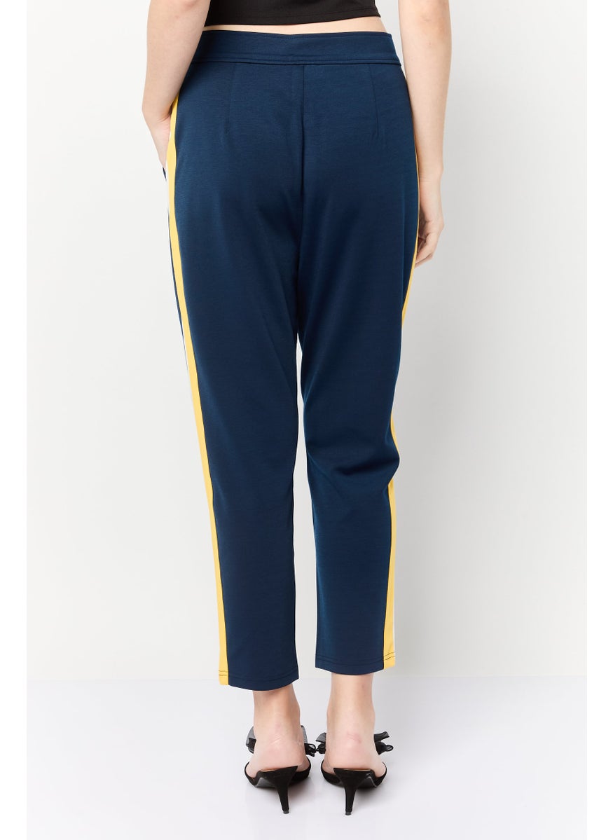Juicy Couture Women Regular Fit Straight Leg Crop Pants, Navy  - Image 2