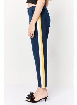 Juicy Couture Women Regular Fit Straight Leg Crop Pants, Navy  - Image 4