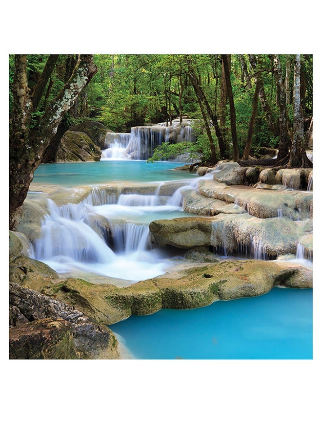 RYN Waterfalls Themed Wall Decor Blue/Beige/Brown 30x30cm - Image 2