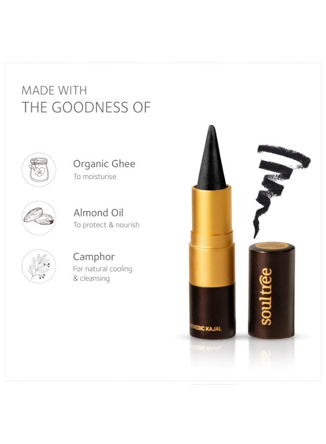 سول تري كحل "سول تري" (SoulTree) الأيورفيدي | أسود نقي 011 | درجة اللون: أسود | مُعزز بـ 100% سمن عضوي، وزيت اللوز، والكافور | يهدئ العيون، ويمنحها شعوراً بالبرودة والتغذية | يهدئ العيون ويبردها ويغذيها بعناية لطيفة | 3 غرام - Image 1