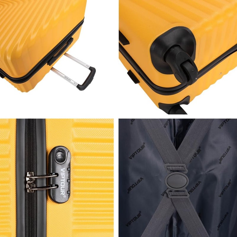 VIPTOUR 4-Piece Set Strong ABS Material 4 Spinner Wheels Luggage Set with 20/24/28/32 Inch, VT-A388 B, Old Gold, large, 4-Piece Set, Strong ABS Material, 4 Spinner Wheels - Image 5