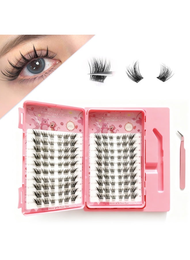 Selirxy 120Pcs Glue-Free False Eyelashes with Tweezers & Storage Box - Self Adhesive Pre Glued Lash Clusters for Easy Application - Reusable Thick Eyelashes to Enlarge Eyes - Image 2