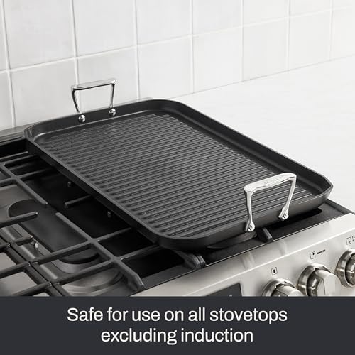 All-Clad AllClad HA1 Expert Hard Anodized Nonstick Double Burner Grill Pan For Stovetop 13 x 20 Inch Grilling Professional Cookware DishwasherFriendly OvenSafe Up to 500F Black - Image 3