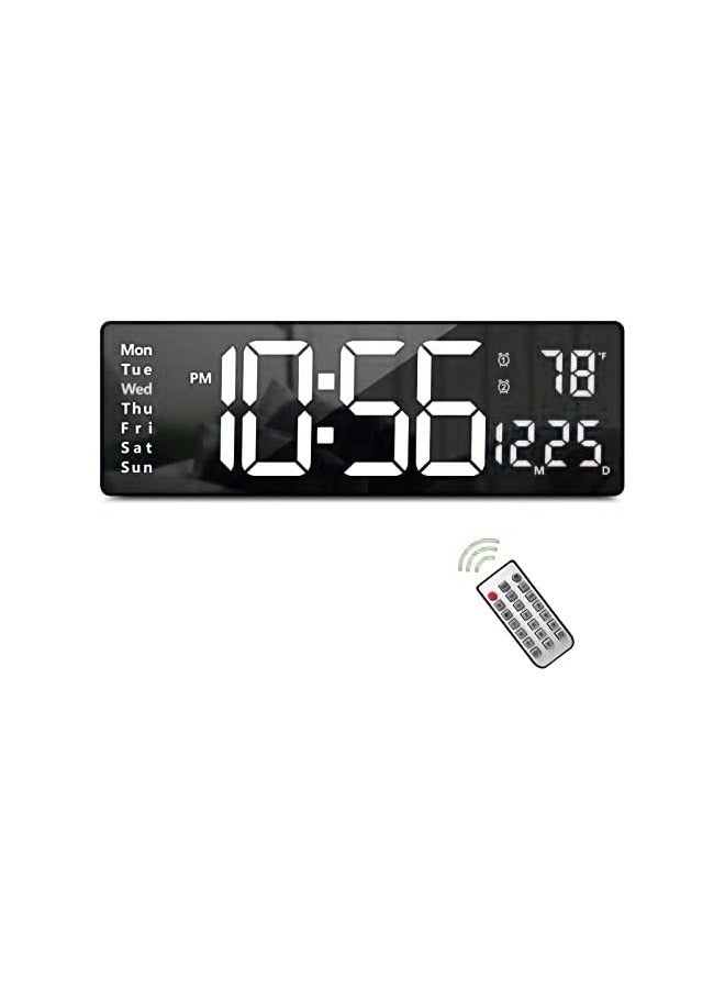 Digital Wall Clock with LED Alarm, Remote Control, and Automatic Brightness Dimmer for Home and Office  - Image 1