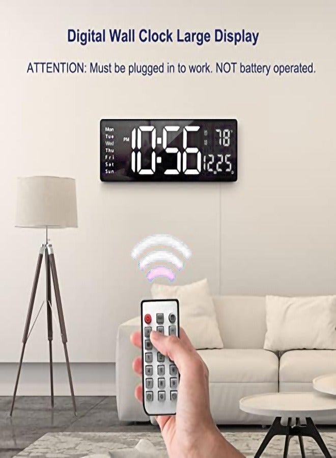 Digital Wall Clock with LED Alarm, Remote Control, and Automatic Brightness Dimmer for Home and Office  - Image 2