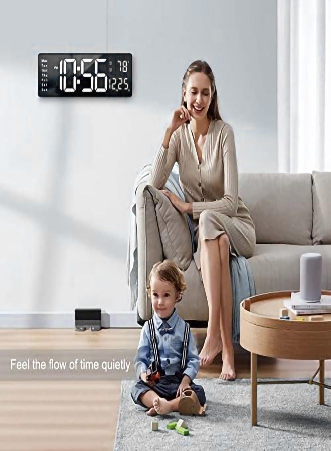 Digital Wall Clock with LED Alarm, Remote Control, and Automatic Brightness Dimmer for Home and Office  - Image 3