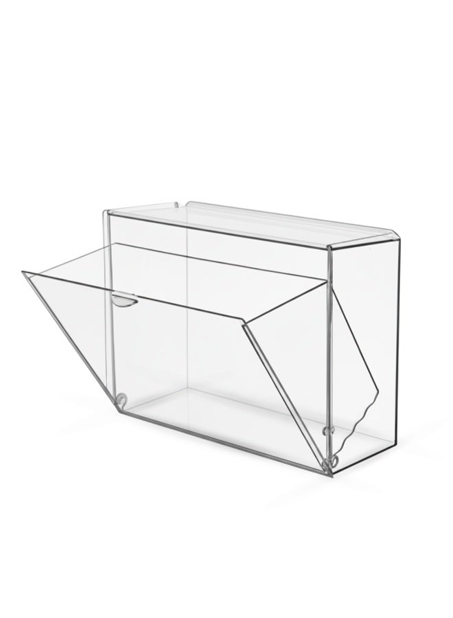 "سمارت بوينتس  " صندوق تخزين شفاف جداري – منظم دون حفر للأغطية البلاستيكية، القفازات، الكمامات والاحتياجات اليومية – لاصق قوي – مناسب للمداخل والحمّام والمطبخ – 22 × 15 × 8.5 سم - Image 1