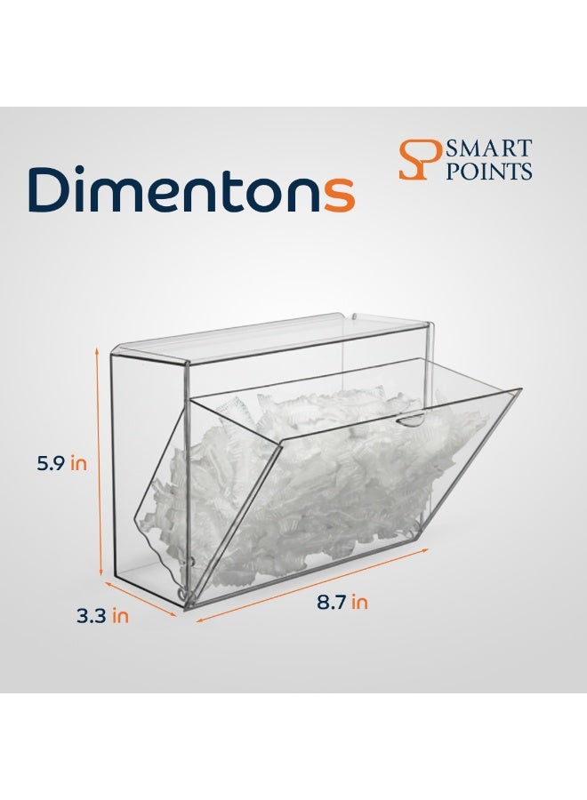 "سمارت بوينتس  " صندوق تخزين شفاف جداري – منظم دون حفر للأغطية البلاستيكية، القفازات، الكمامات والاحتياجات اليومية – لاصق قوي – مناسب للمداخل والحمّام والمطبخ – 22 × 15 × 8.5 سم - Image 5
