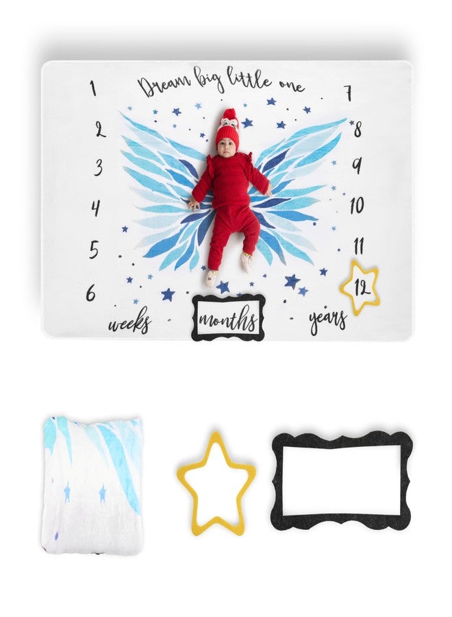 Virav® Adorable Milestone Blanket | Celebrate Milestones in Style | Props for Baby's Monthly Photoshoot | Newborn Baby Blanket for boy and Girl | 100 x 150 cm (Dreamer) - Image 1