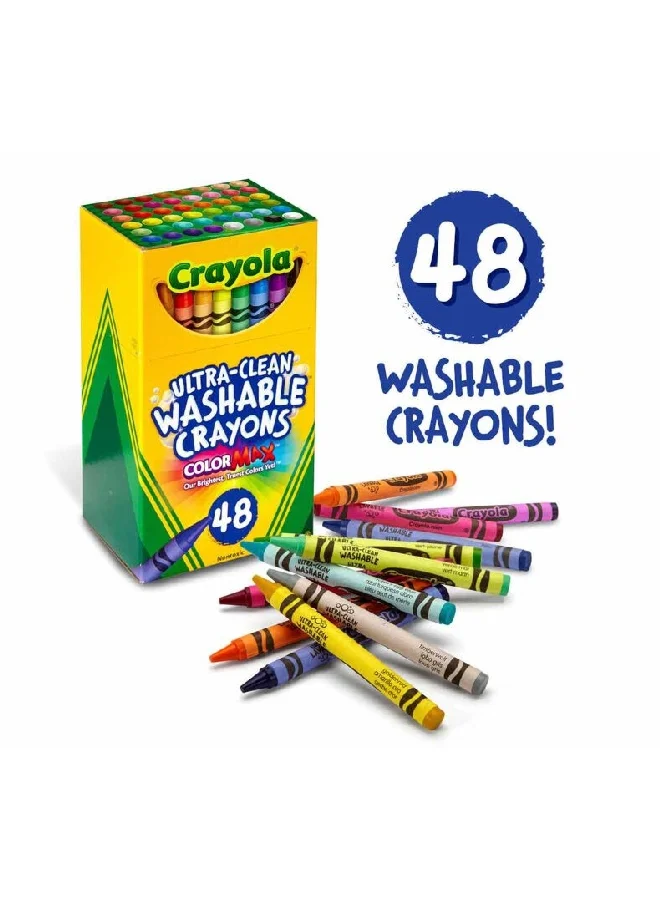 Crayola 48-Piece Nontoxic Ultra-Clean Washable Crayon Multicolour 12.54 x 7.46 x 5.715 cm CRA526948A002