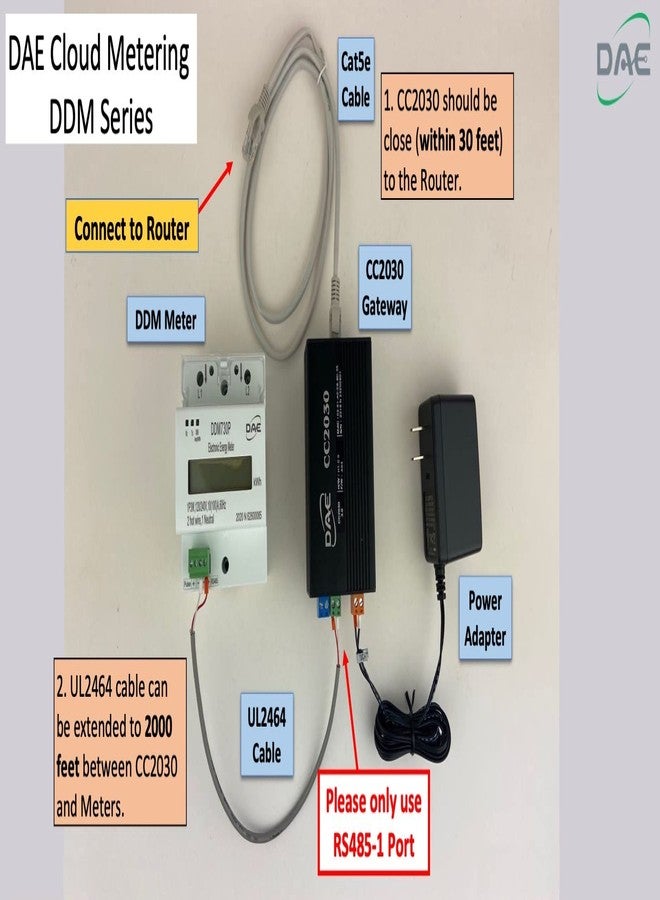 عداد DAE DDM730 120/240 فولت كيلووات ساعة، 100 أمبير، 1P3W (سلكان ساخنان، سلك محايد واحد)، محول تيار داخلي، 60 هرتز، تمرير - Image 5