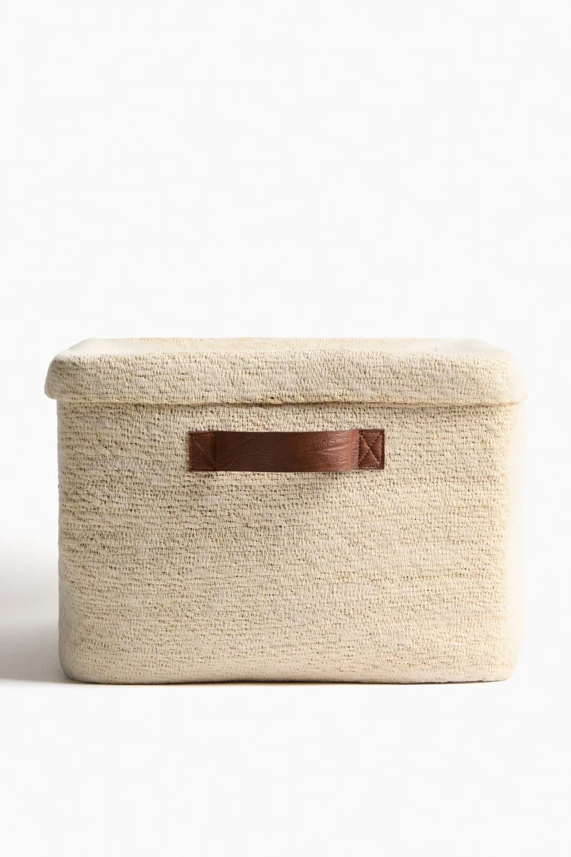 اتش اند ام سلة تخزين من ألياف الأعشاب البحرية بحجم كبير