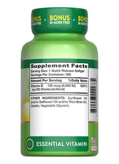 High Potency Vitamin D3 125 Mcg (5,000 Iu), 300 Quick Release Softgels - pzsku/ZF6FB0B6CB25712DFA075Z/45/_/1720686767/9eeee32b-e17a-416a-a980-8124a3db1258