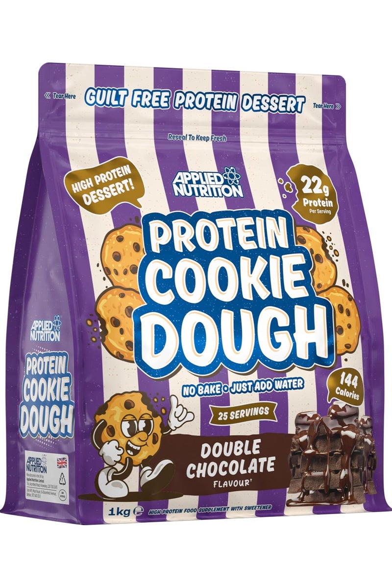 Applied Nutrition Protein Cookie Dough 1kg – High Protein Snack, Over 22g of Protein Per Serving, Ready-to-Eat– Low Calorie, Healthy Treat (1kg – 25 Servings) (Double Chocolate) - Image 1