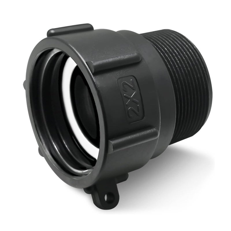 PERMINKS IBC Tote Adapter 2" Female Buttress to 2" Male NPT Standard Pipe Thread, Water Tank Connector for 275-330 Gallon IBC Totes, Food Grade Fittings, Drain Valve, Buttress Adapter for Garden Hose - Image 1