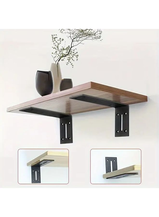 Metal 90 Degree Slotted Angle Bracket 4Pcs for DIY Furniture Shelf Support - Image 4