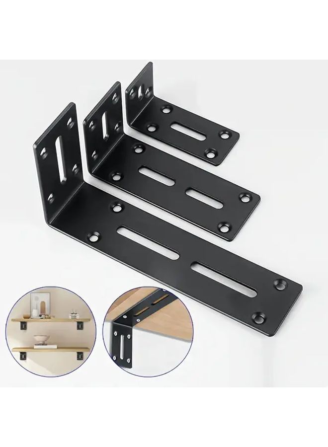 Metal 90 Degree Slotted Angle Bracket 4Pcs for DIY Furniture Shelf Support - Image 1
