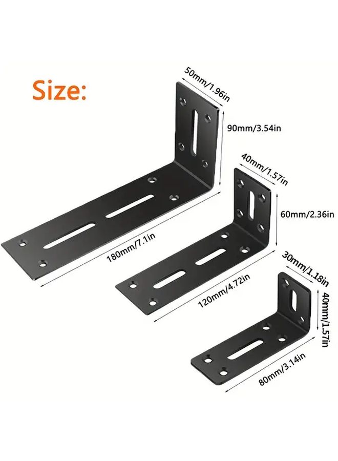 Metal 90 Degree Slotted Angle Bracket 4Pcs for DIY Furniture Shelf Support - Image 2