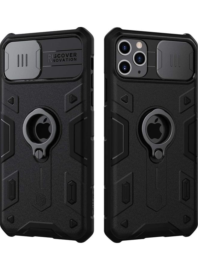 NIBEMINENT CamShield Armor With Slide Protective Case Cover, Ring And Kickstand For Apple iPhone 11 Pro Max (2019) Black  - Image 1