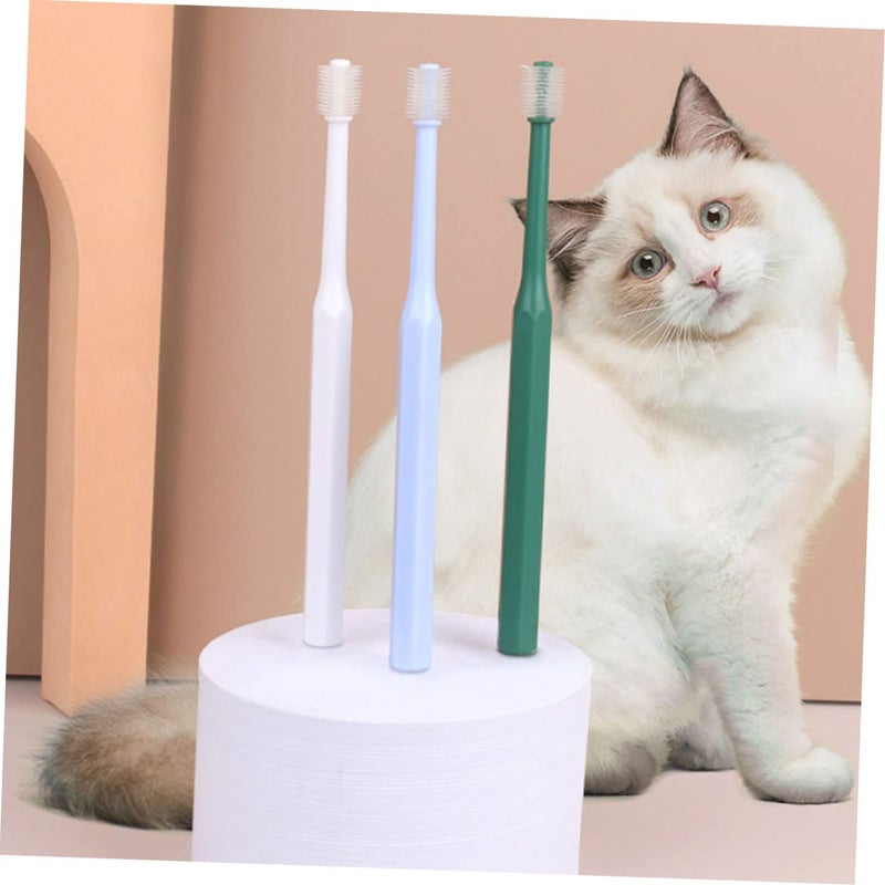 4Pcs Pet Toothbrush Set For Cats And Dogs With Ergonomic Handle Extra Soft Bristles - Image 5