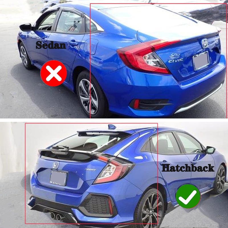 TONOYTIM Side Window Visors Rain Guards for Honda Civic Hatchback 2016-2021, 4pcs - Image 2