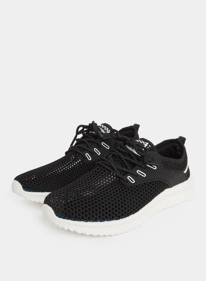 تايك تو Take Two Textured Lace Up Sneakers