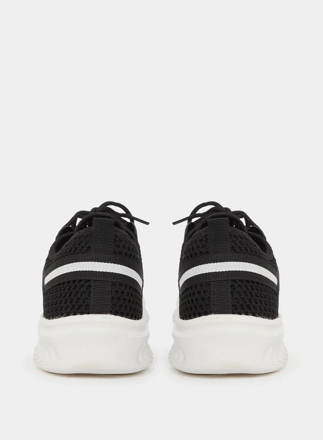 تايك تو Take Two Textured Lace Up Sneakers