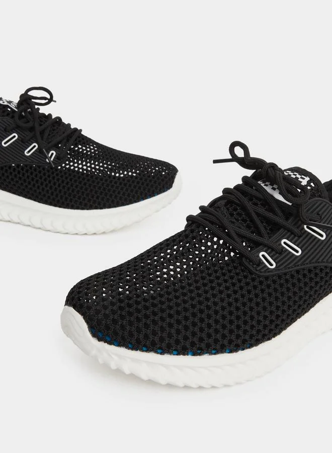 تايك تو Take Two Textured Lace Up Sneakers