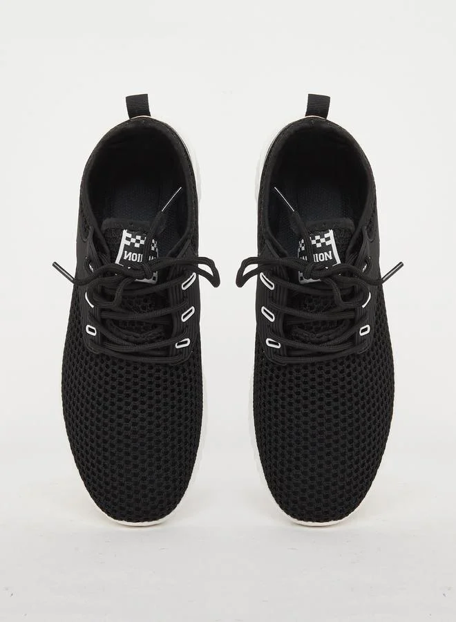تايك تو Take Two Textured Lace Up Sneakers