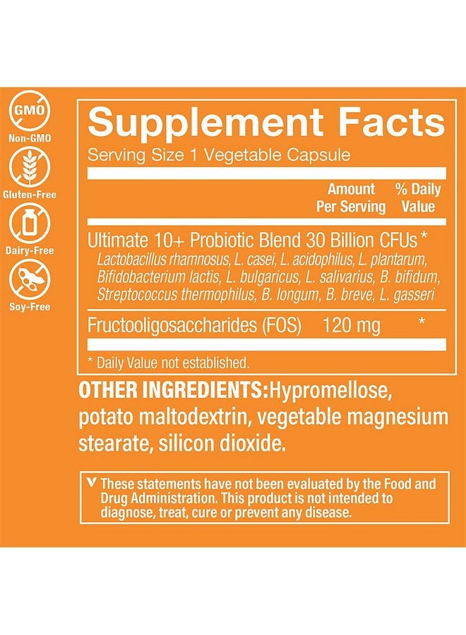 The Vitamin Shoppe Ultimate 10+ Probiotics, 30 Billion CFUs for Digestive Health, Immune Support and Respiratory Health (60 Vegetable Capsules) by the Vitamin Shoppe - Image 3