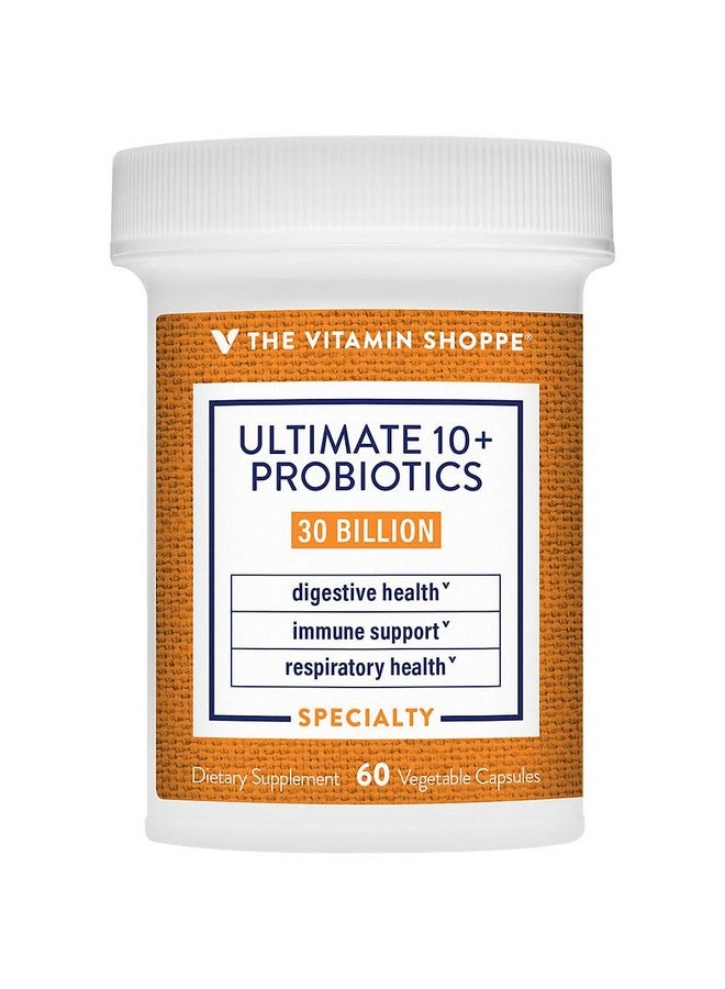 The Vitamin Shoppe Ultimate 10+ Probiotics, 30 Billion CFUs for Digestive Health, Immune Support and Respiratory Health (60 Vegetable Capsules) by the Vitamin Shoppe - Image 1