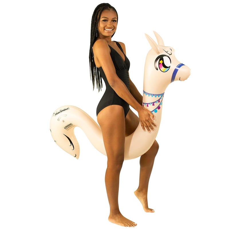 PoolCandy Llama RideOn Inflatable Swim Noodle Pool Float 64 Inch Animal Water Lounger with Photo RealPrint Design Heavy Duty PVC Buoyancy Aid for Teens Adults Supports Up to 200 lbs - Image 2