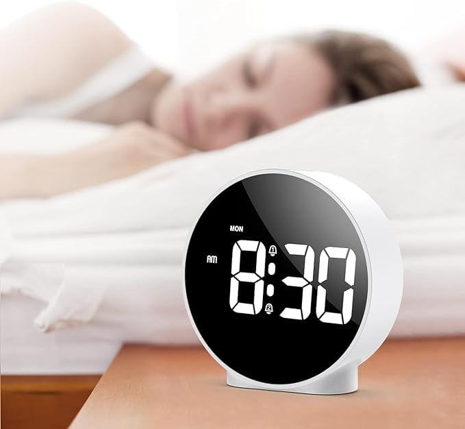 ALARM CLOCK DIGITAL CLOCK TABLE CLOCK ALARM CLOCK FOR STUDENTS ALARM CLOCK FOR BEDROOM WITH DUAL ALARM ADJUSTABLE BRIGHTNESS SNOOZE FUNCTION TEMPERATURE WHITE