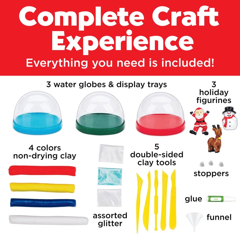 Creativity for Kids Creativity for Kids Make Your Own Holiday Snow Globes - Holiday Crafts for Kids, Create 3 DIY Snow Globes, Christmas Activities for Kids Ages 6-8+  - Image 3