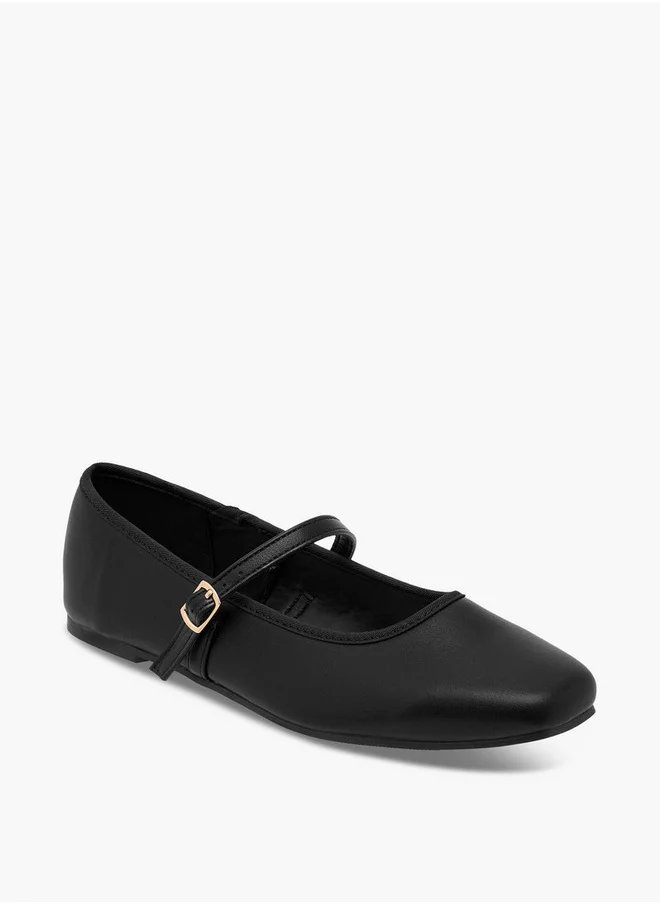Flora Bella By Shoexpress Women's Solid Mary Jane Shoes with Buckle Closure