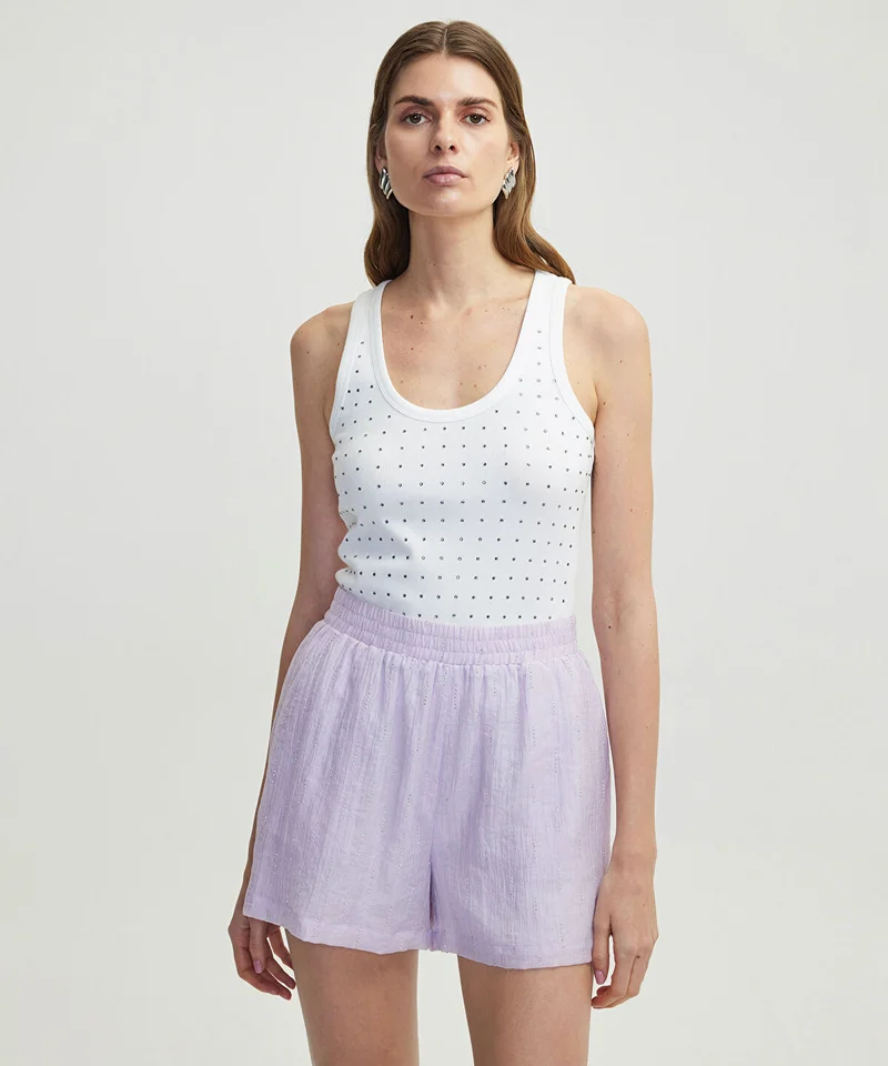 ابيكول Rhinestone Shorts
