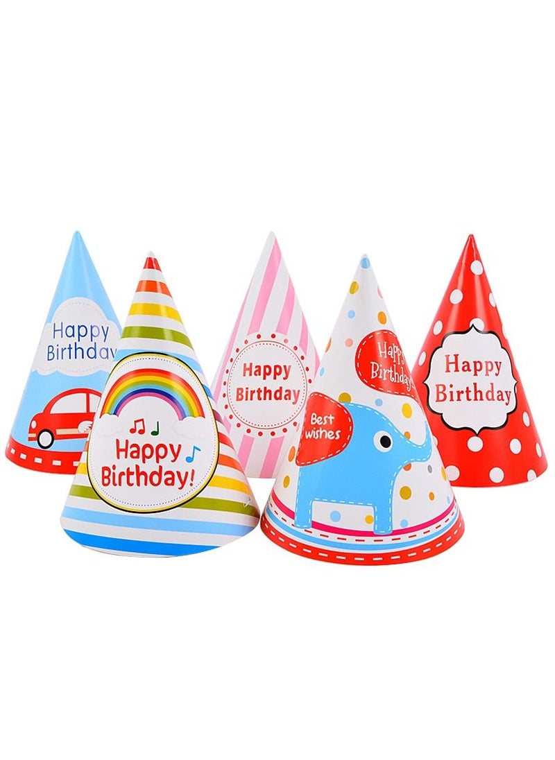 Generic Birthday Party Hats 5 Pcs Assorted Paper Birthday Hat for Kids  - Image 1