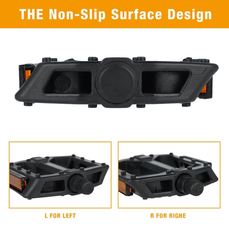 FBGAGH Bike Pedals 9/16" Lightweight Non-Slip Bicycle Platform Pedals - Fits Most Adult Bikes & Mountain Bikes &MTB, Durable and Slip-Resistant Design - Image 5